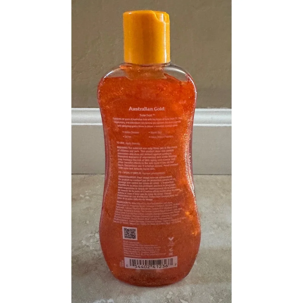 Australian Gold Solar Dust Tanning Gel 8oz Orange Shimmer Power Gel OilFree NEW